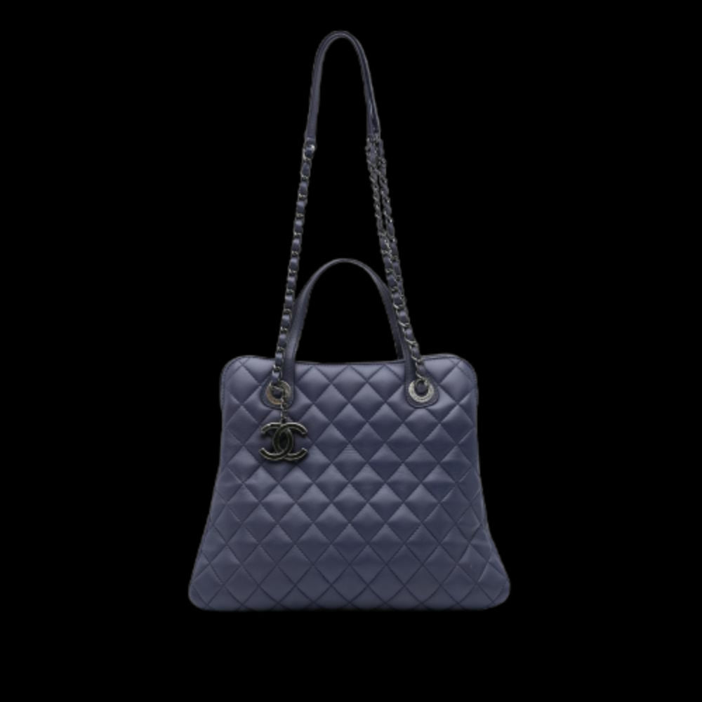 Purple Leather Chanel Tote