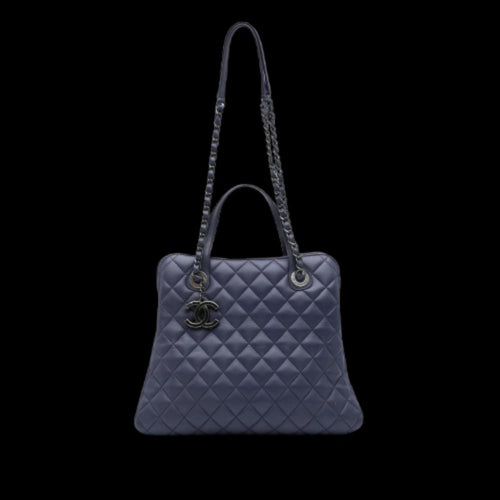 Purple Leather Chanel Tote