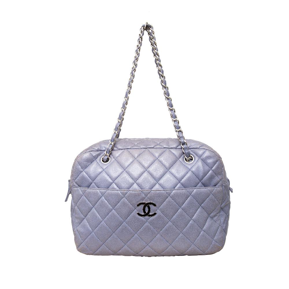 Purple Leather Chanel Shoulder Bag