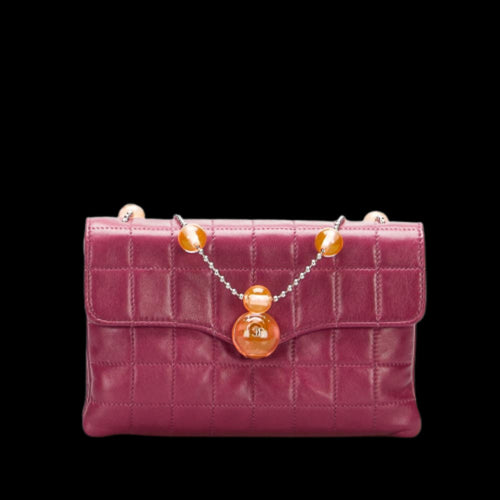 Purple Leather Chanel Shoulder Bag