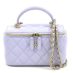 Purple Leather Chanel Shoulder Bag