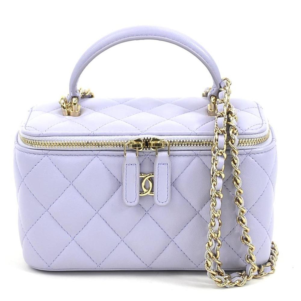 Purple Leather Chanel Shoulder Bag