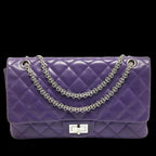 Purple Leather Chanel Flap Bag