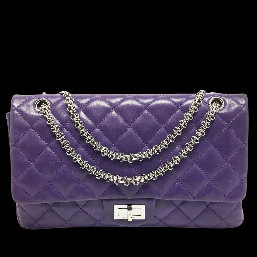 Purple Leather Chanel Flap Bag