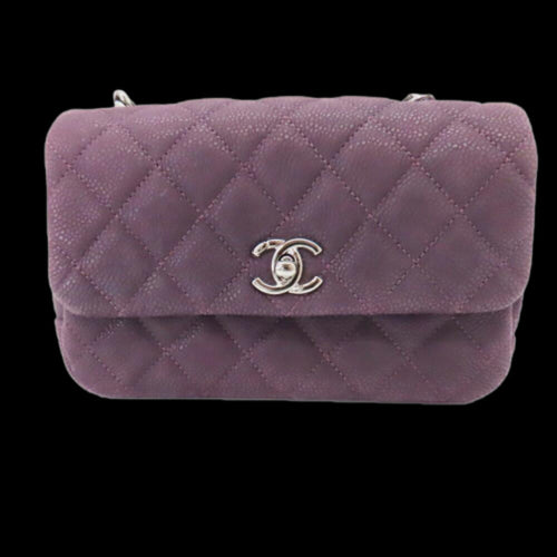 Purple Leather Chanel Crossbody Bag
