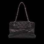 Purple Leather Chanel Tote