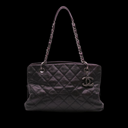 Purple Leather Chanel Tote