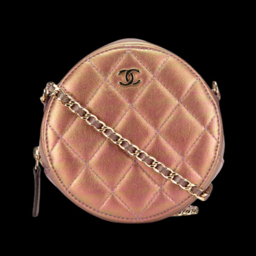 Purple Leather Chanel Crossbody Bag