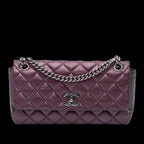 Purple Leather Chanel Flap Bag