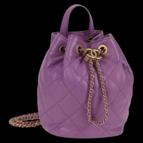 Purple Leather Chanel Backpack