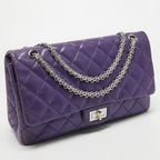 Purple Leather Chanel Flap Bag