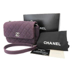 Purple Leather Chanel Crossbody Bag