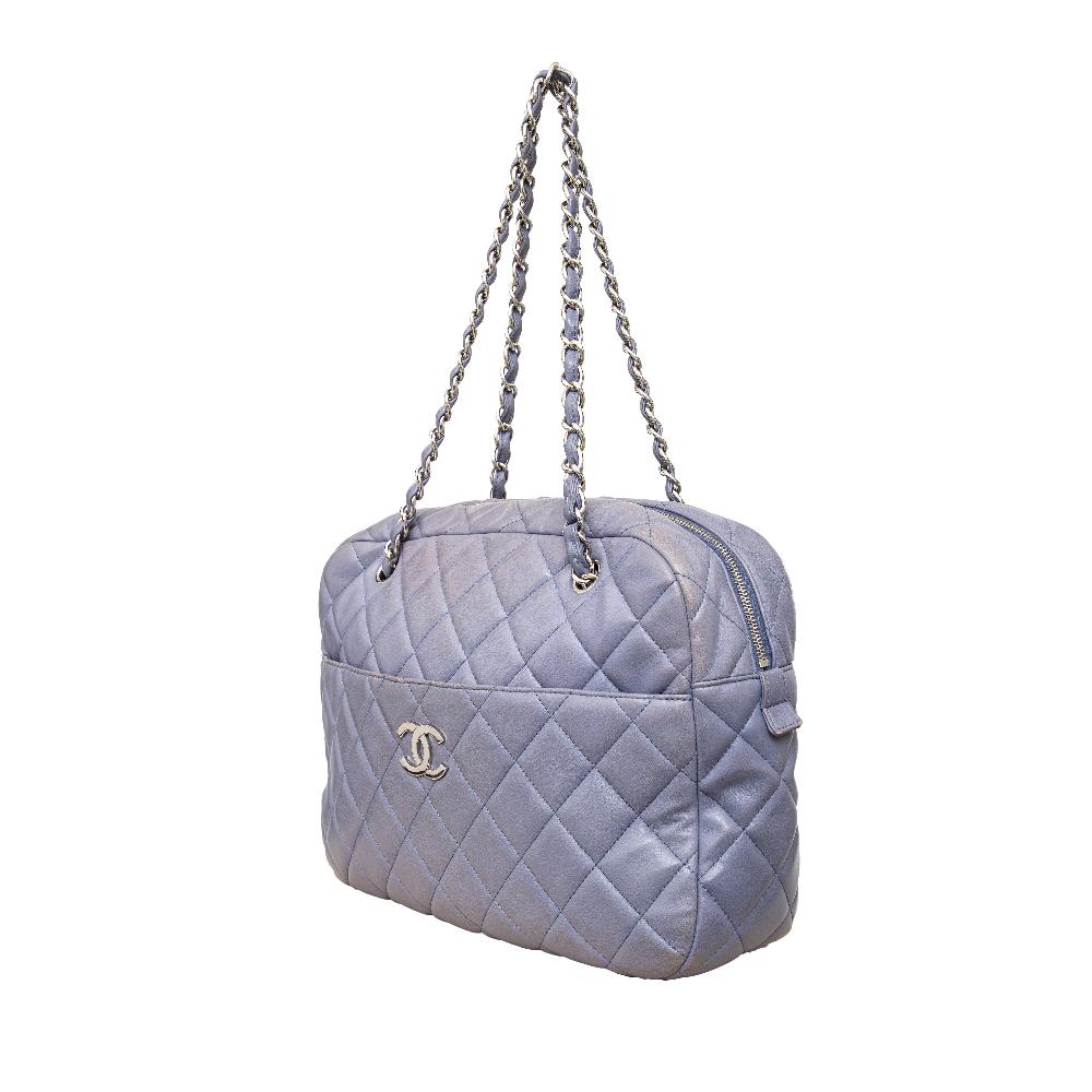 Purple Leather Chanel Shoulder Bag