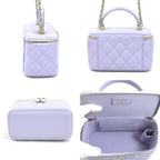Purple Leather Chanel Shoulder Bag