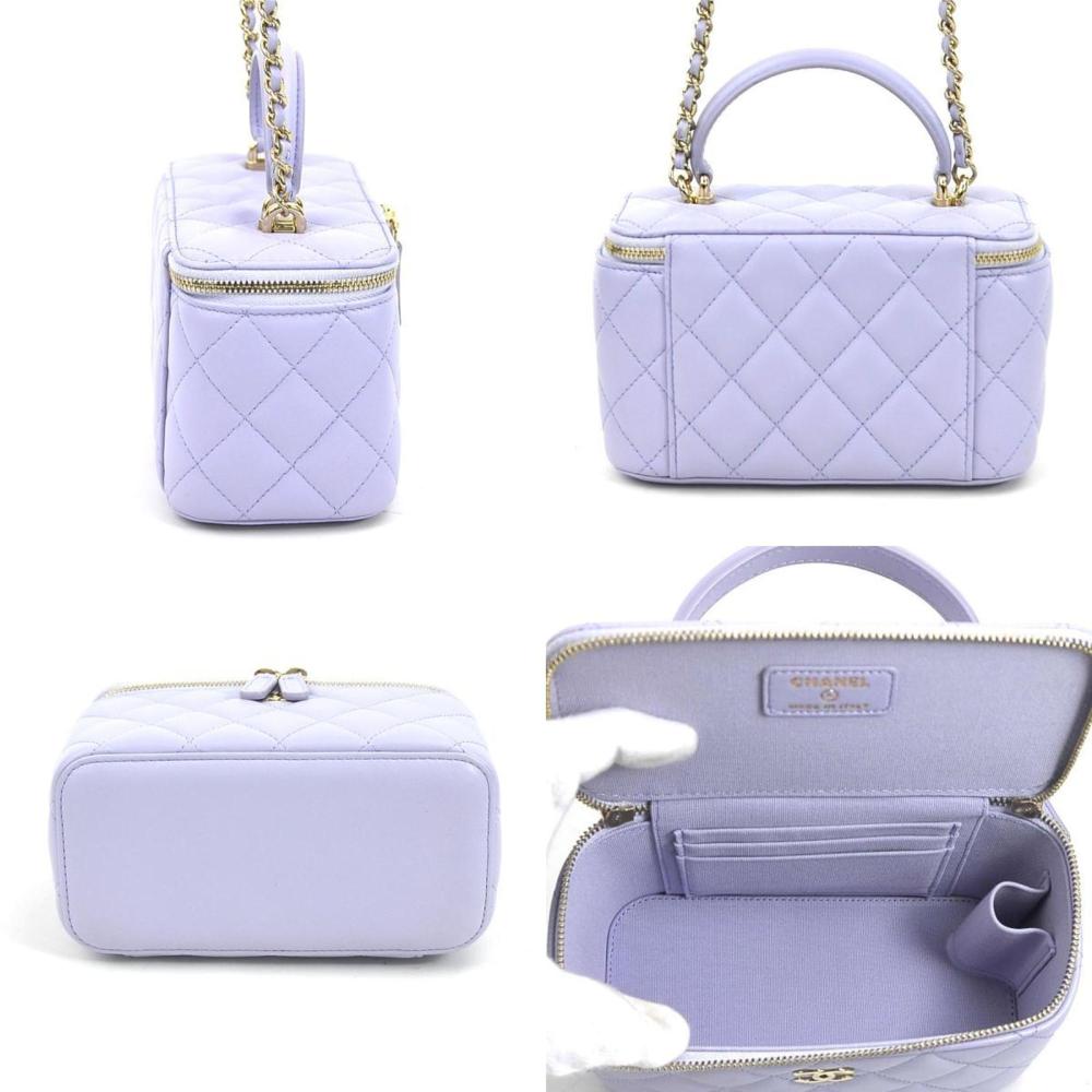 Purple Leather Chanel Shoulder Bag
