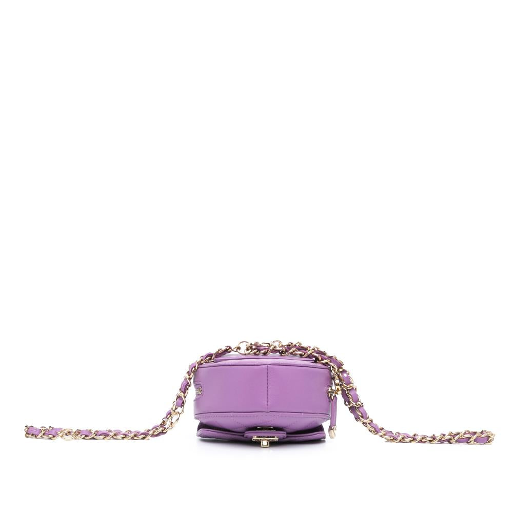 Purple Leather Chanel Belt Bag