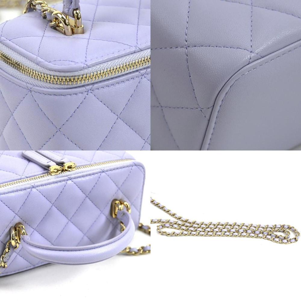 Purple Leather Chanel Shoulder Bag