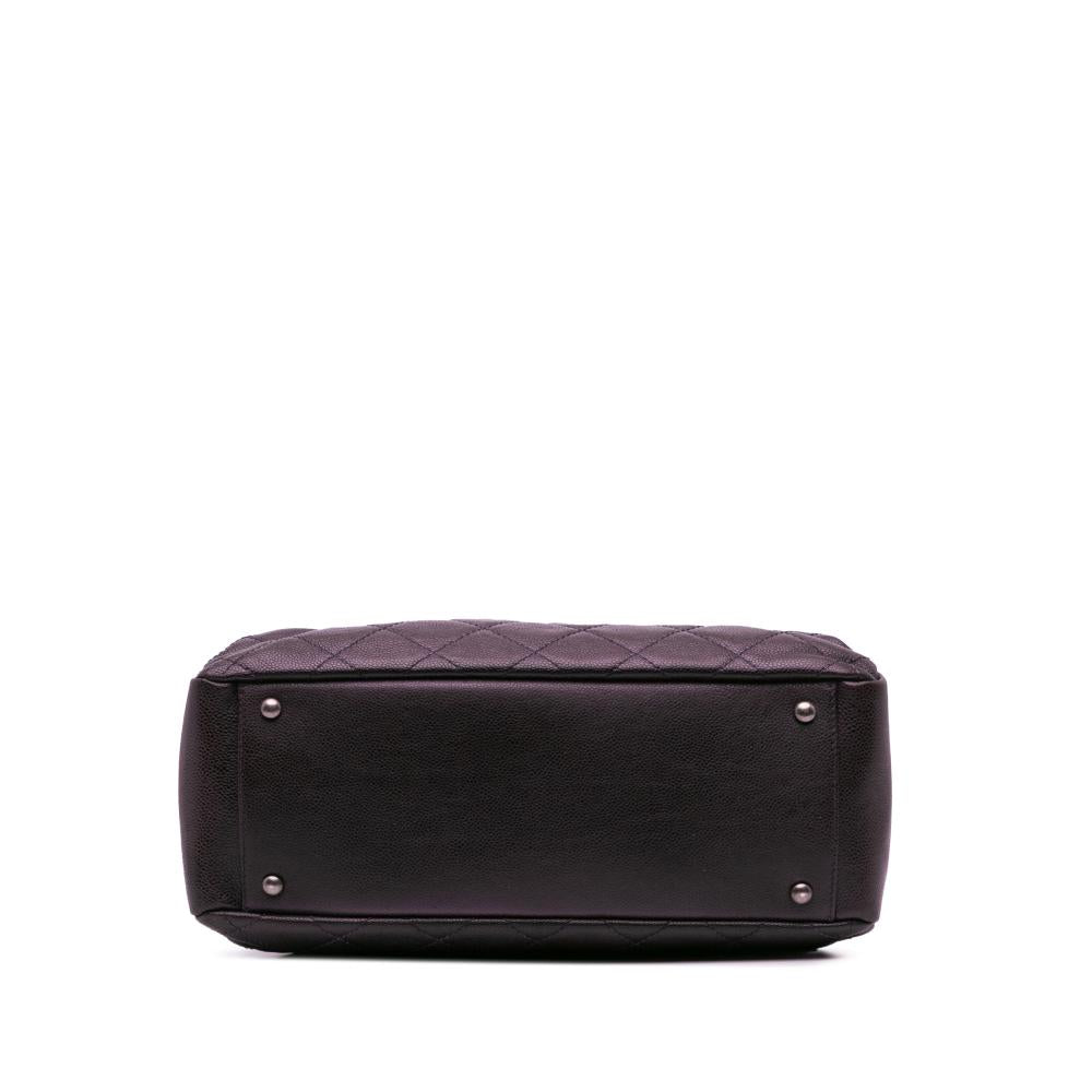 Purple Leather Chanel Tote
