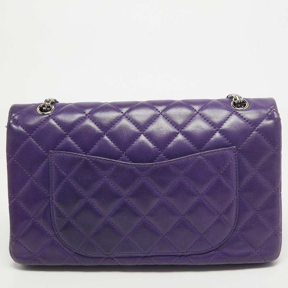 Purple Leather Chanel Flap Bag