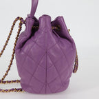 Purple Leather Chanel Backpack