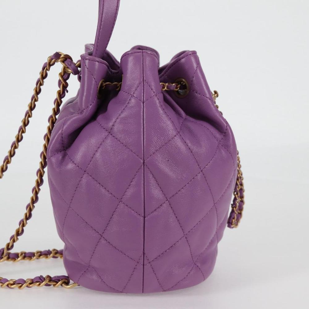 Purple Leather Chanel Backpack