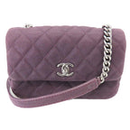 Purple Leather Chanel Crossbody Bag