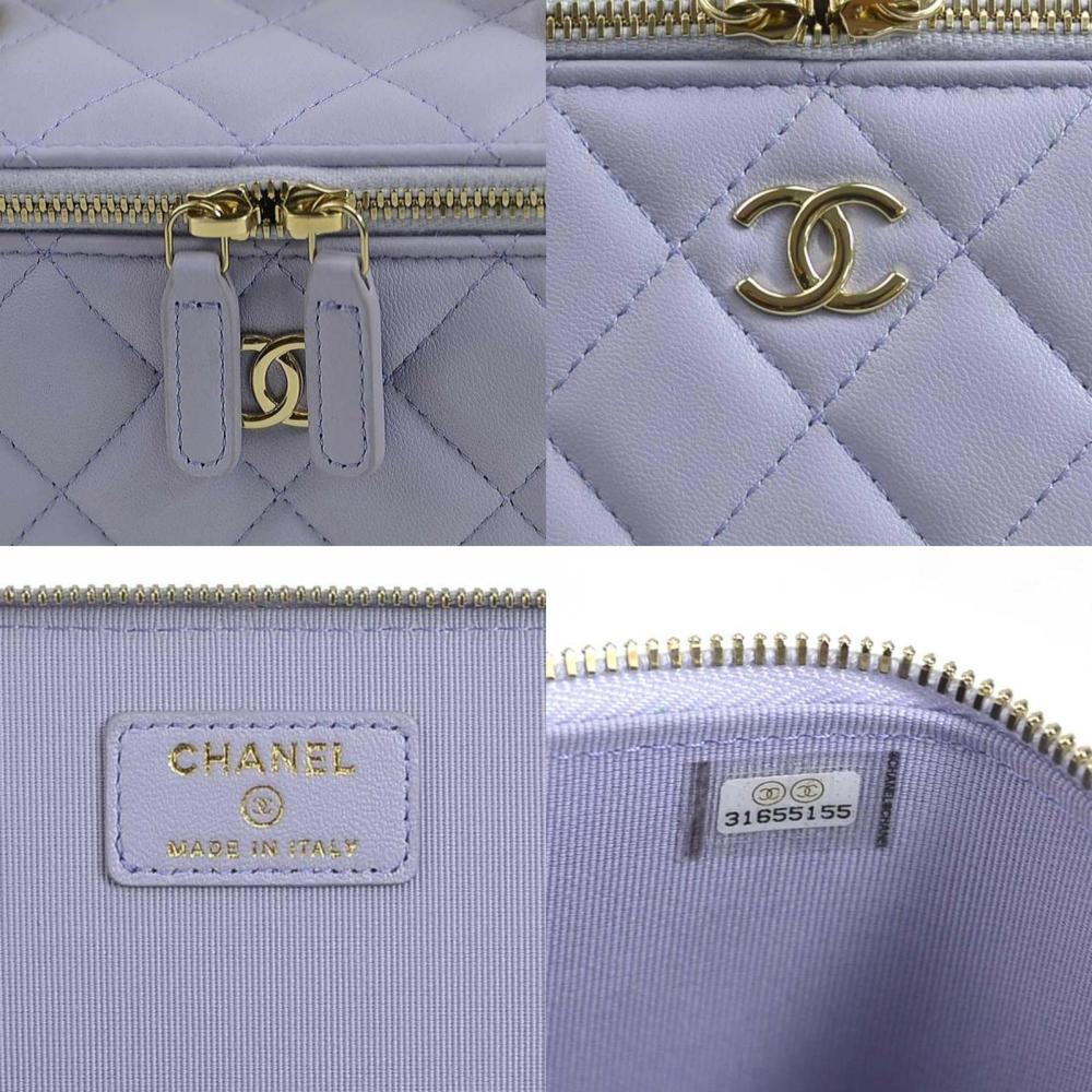 Purple Leather Chanel Shoulder Bag