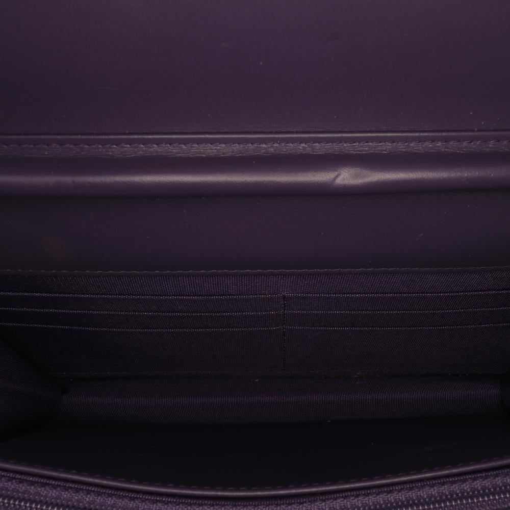 Purple Leather Chanel Wallet On Chain