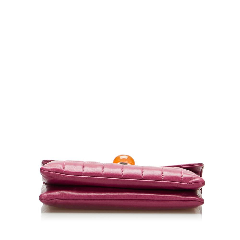 Purple Leather Chanel Shoulder Bag