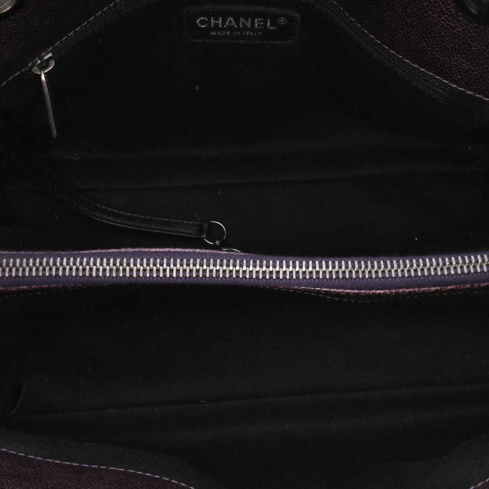 Purple Leather Chanel Tote