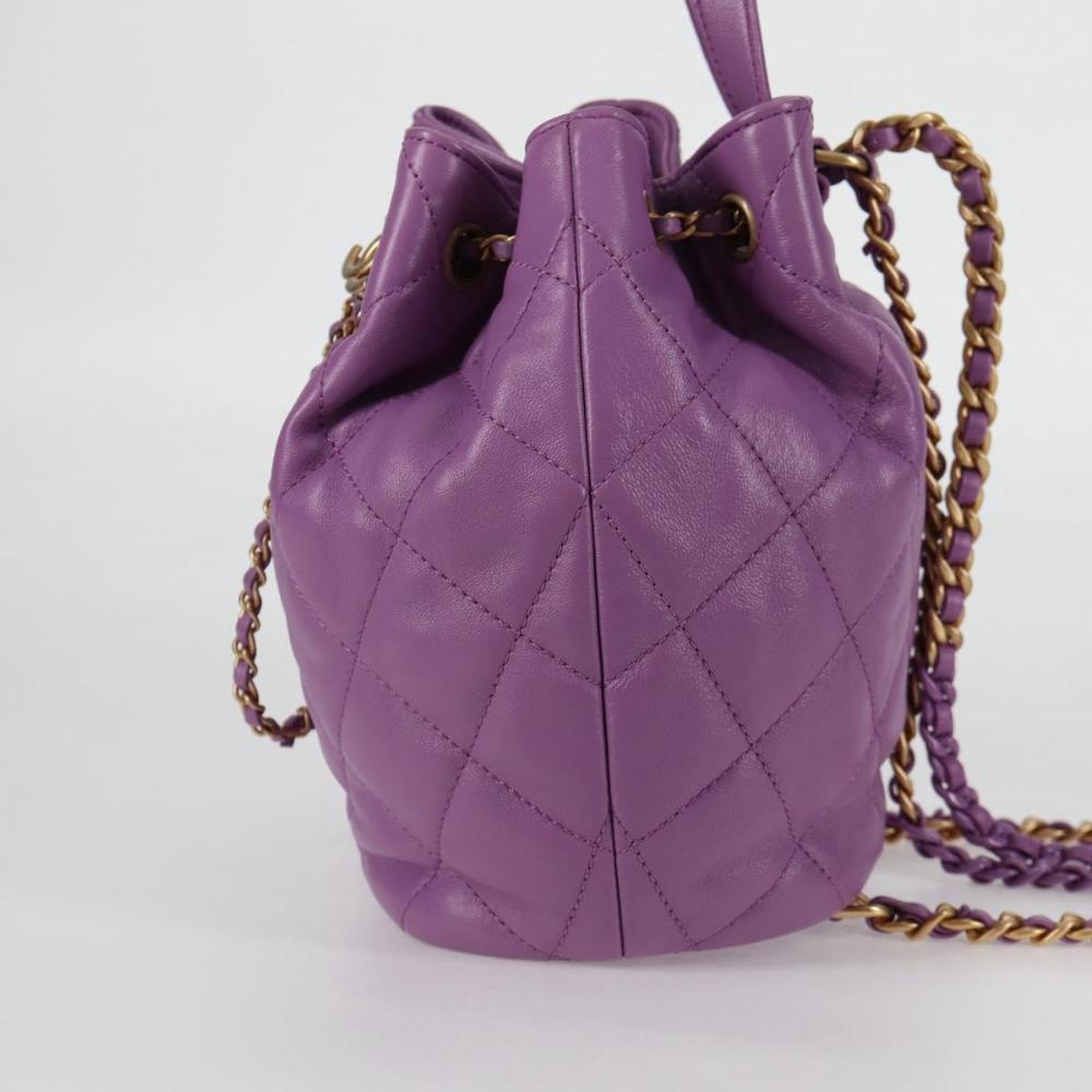 Purple Leather Chanel Backpack