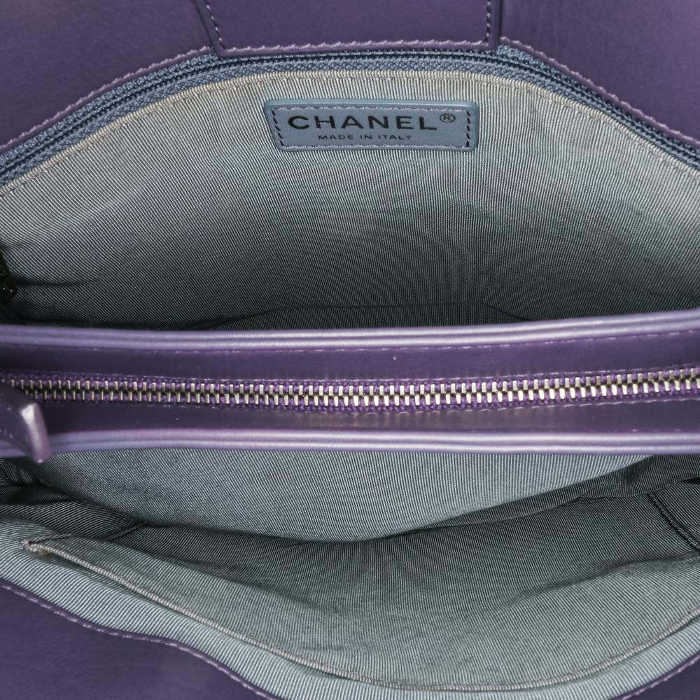 Purple Leather Chanel Tote