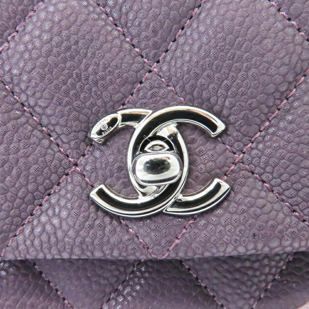 Purple Leather Chanel Crossbody Bag