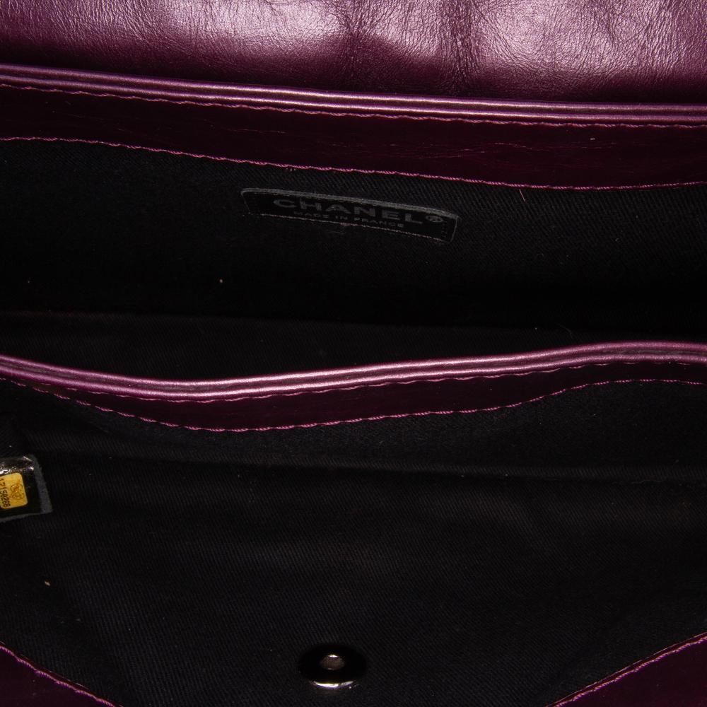 Purple Leather Chanel Flap Bag