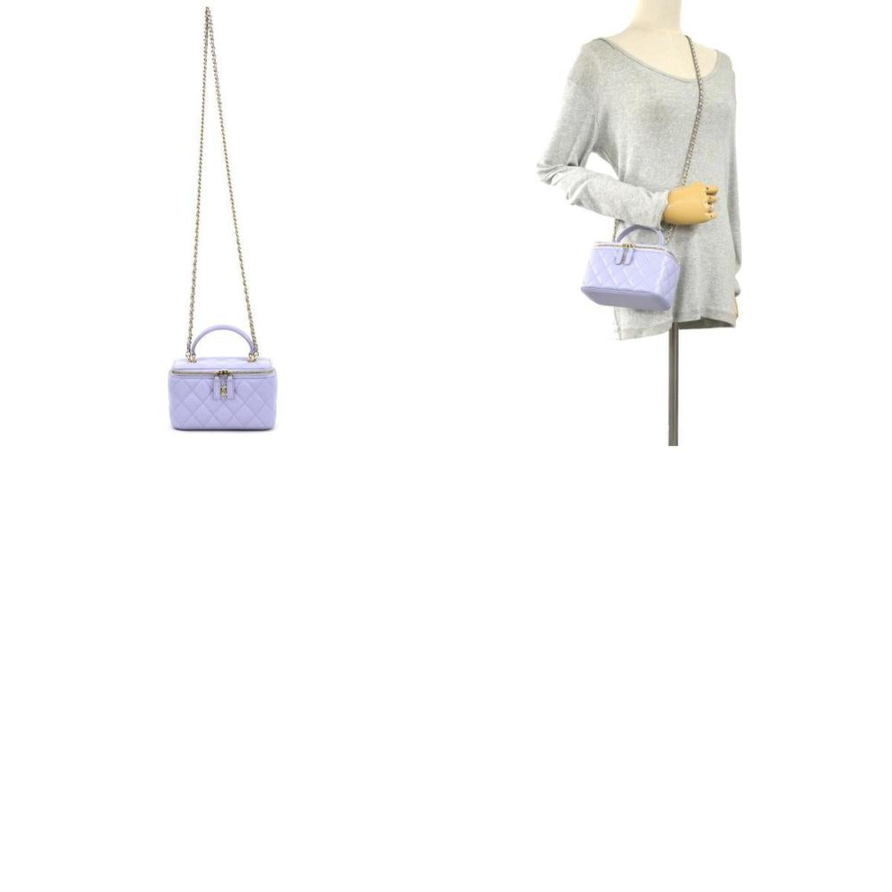 Purple Leather Chanel Shoulder Bag