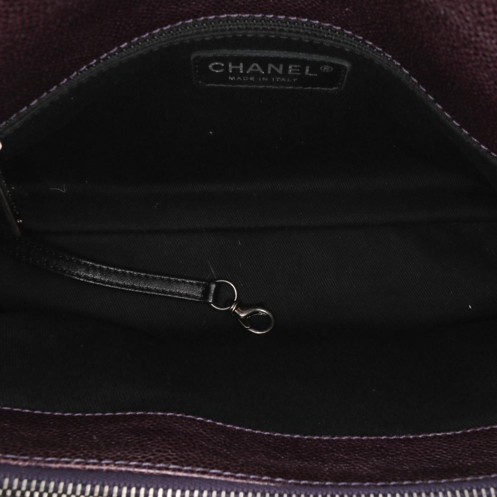 Purple Leather Chanel Tote
