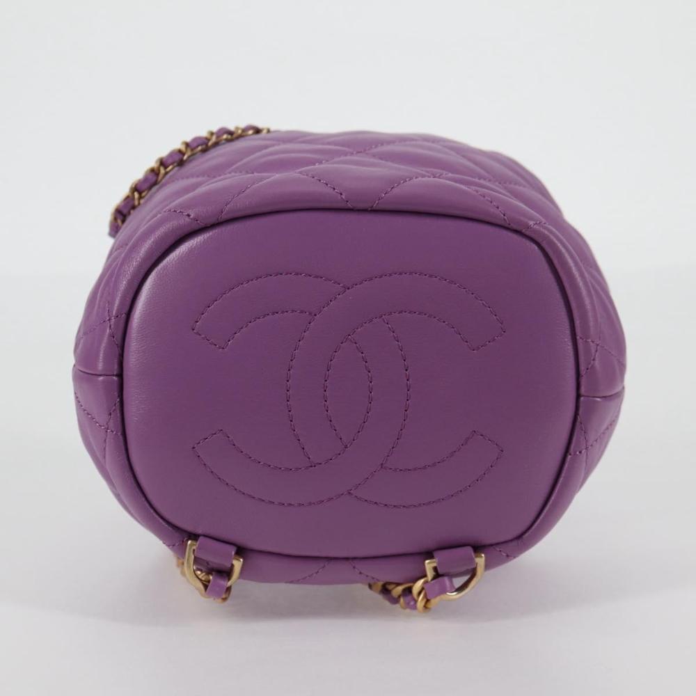 Purple Leather Chanel Backpack