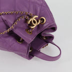 Purple Leather Chanel Backpack