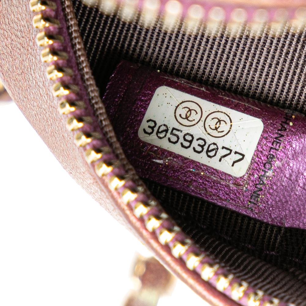 Purple Leather Chanel Crossbody Bag