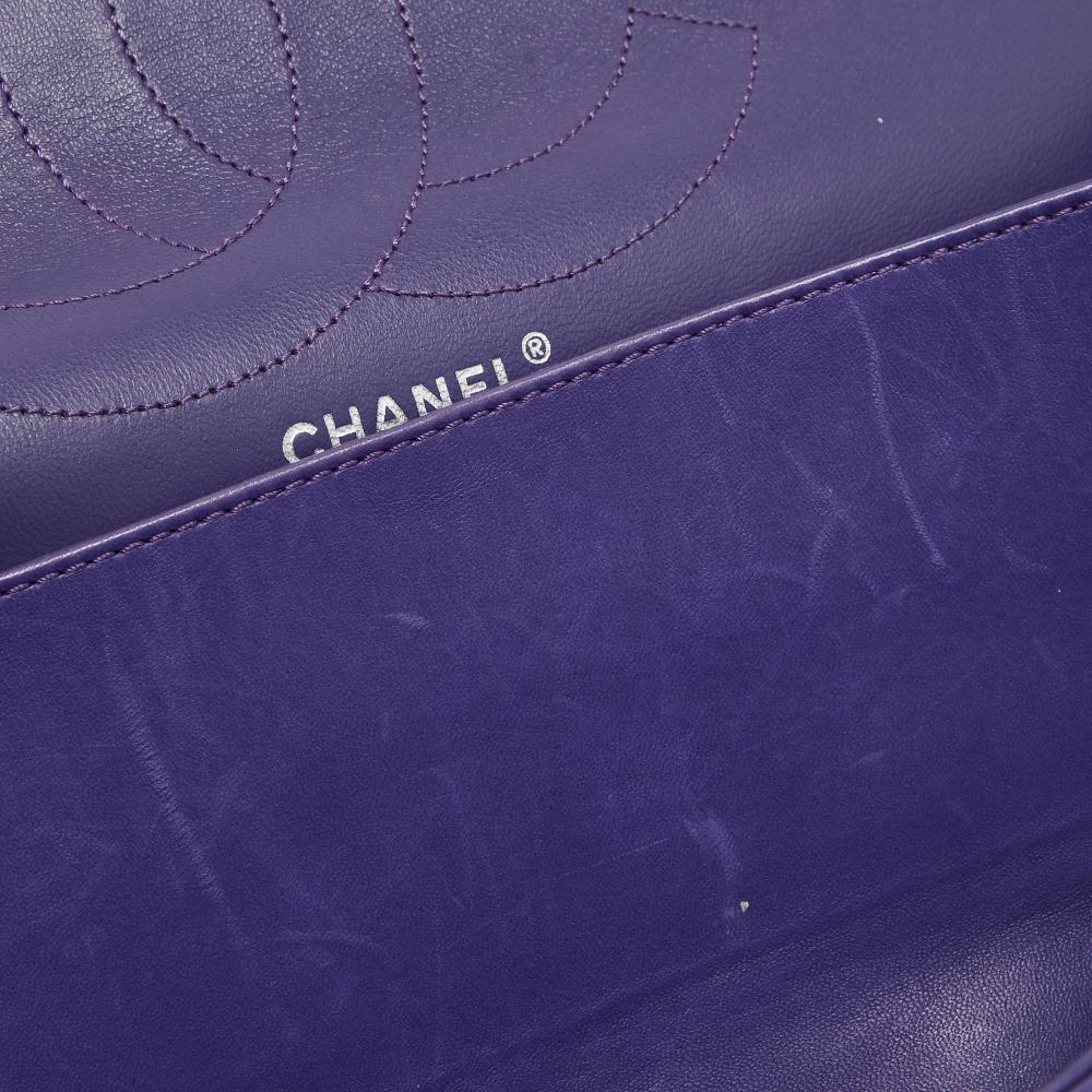 Purple Leather Chanel Flap Bag