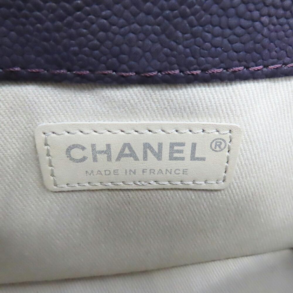 Purple Leather Chanel Crossbody Bag