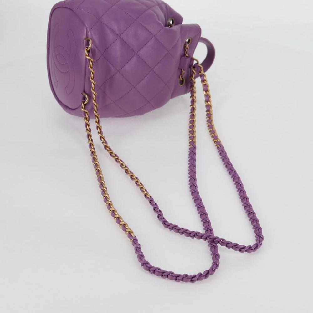 Purple Leather Chanel Backpack