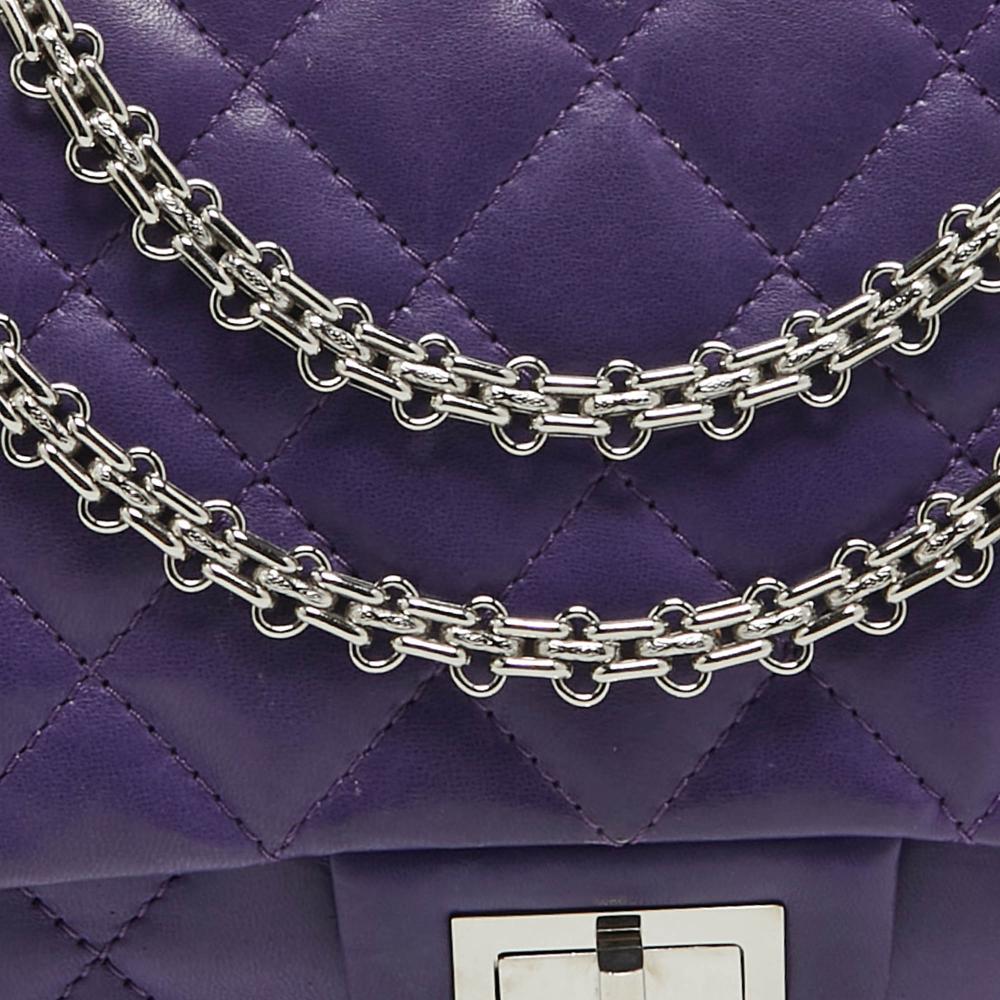 Purple Leather Chanel Flap Bag