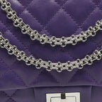 Purple Leather Chanel Flap Bag