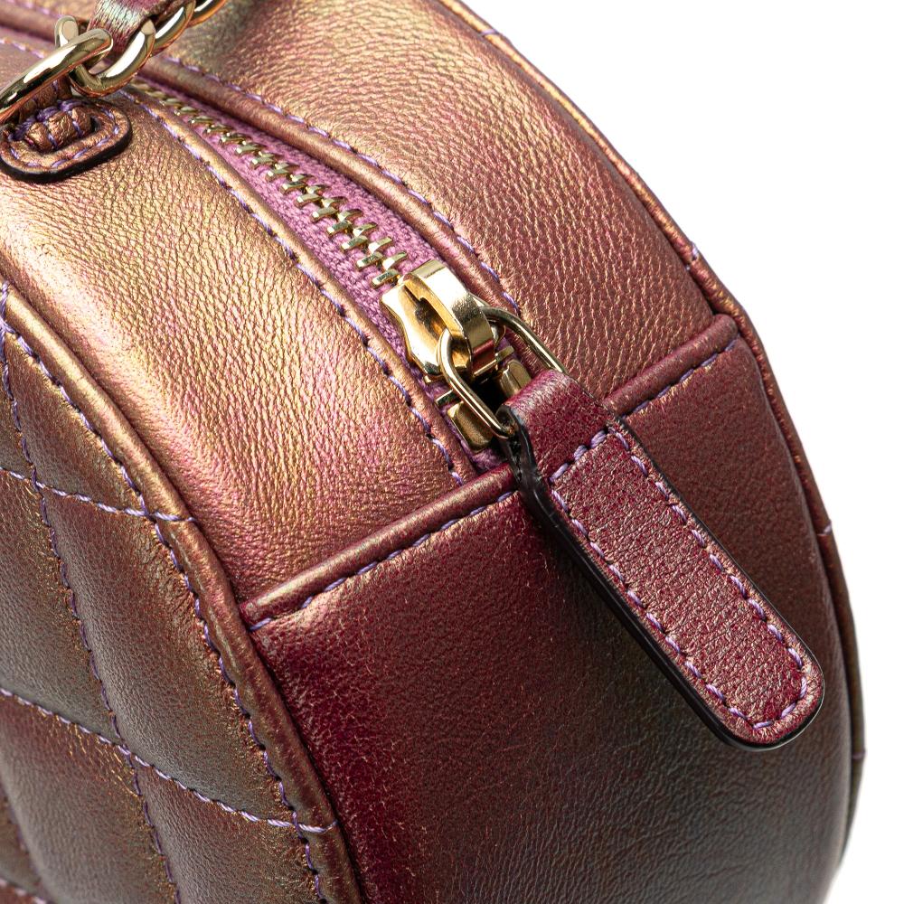 Purple Leather Chanel Crossbody Bag