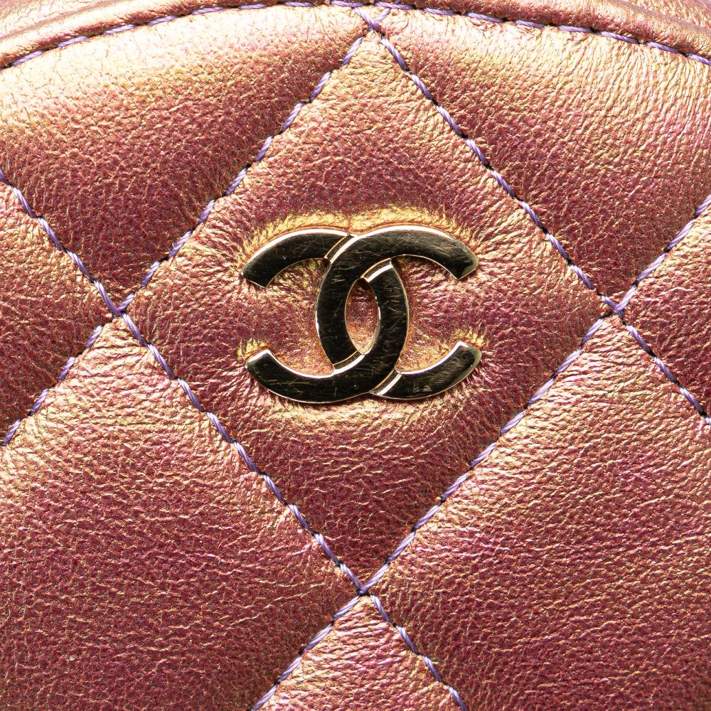 Purple Leather Chanel Crossbody Bag