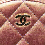 Purple Leather Chanel Crossbody Bag