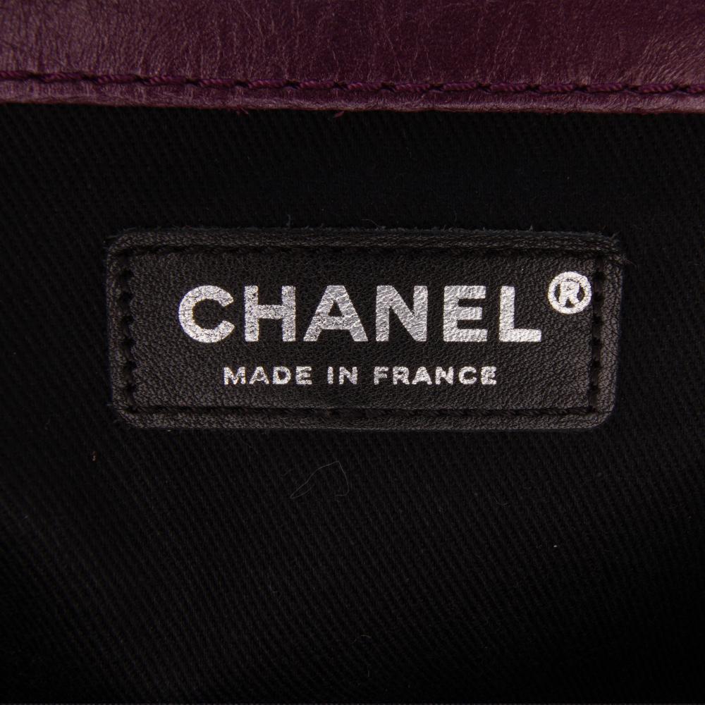 Purple Leather Chanel Flap Bag