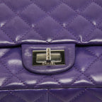 Purple Leather Chanel Flap Bag