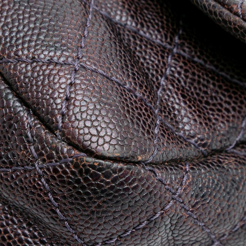 Purple Leather Chanel Flap Bag